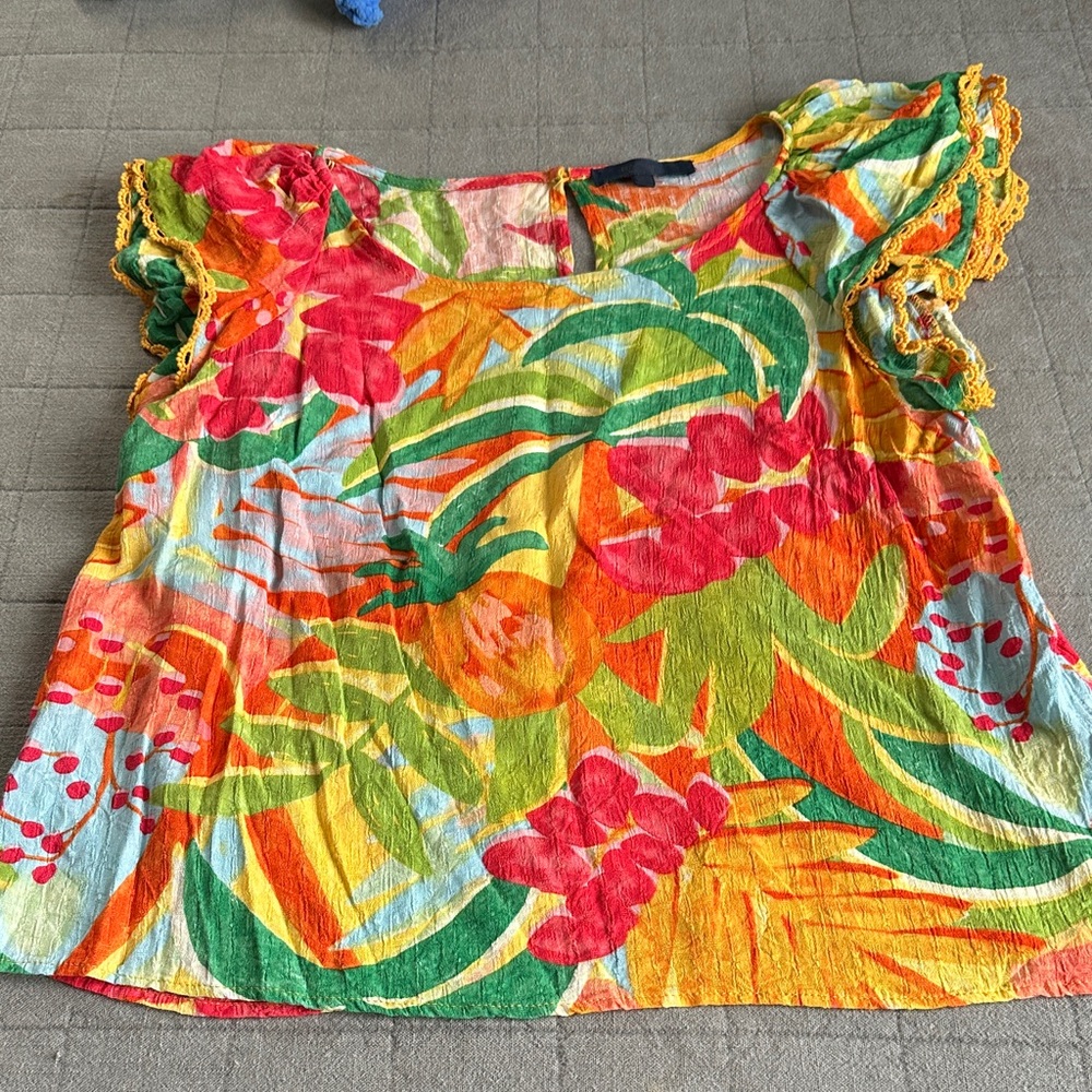 RACHEL Rachel Roy Colorful Tropical Blouse